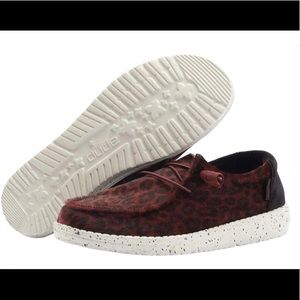 Hey Dude Women's Leopard Print Shoes - Red and Black